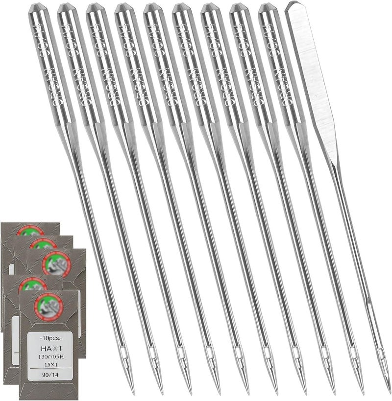 APACALI 50 Pcs Embroidery Sewing Machine Needles Size 90/14 130/705H HAx1 Sewing Needles for Brother Sewing Machine (5 Pack of 10 Needles) - Image 1